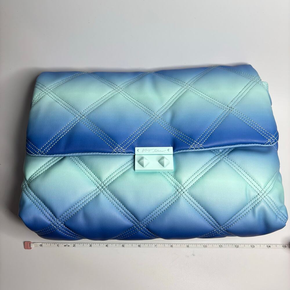 Betsey Johnson Ciara Quilted Shoulder Bag in Blue Multi Ombré - Picture 7 of 7